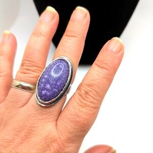 Vibrant Purple Stone Silver Ring